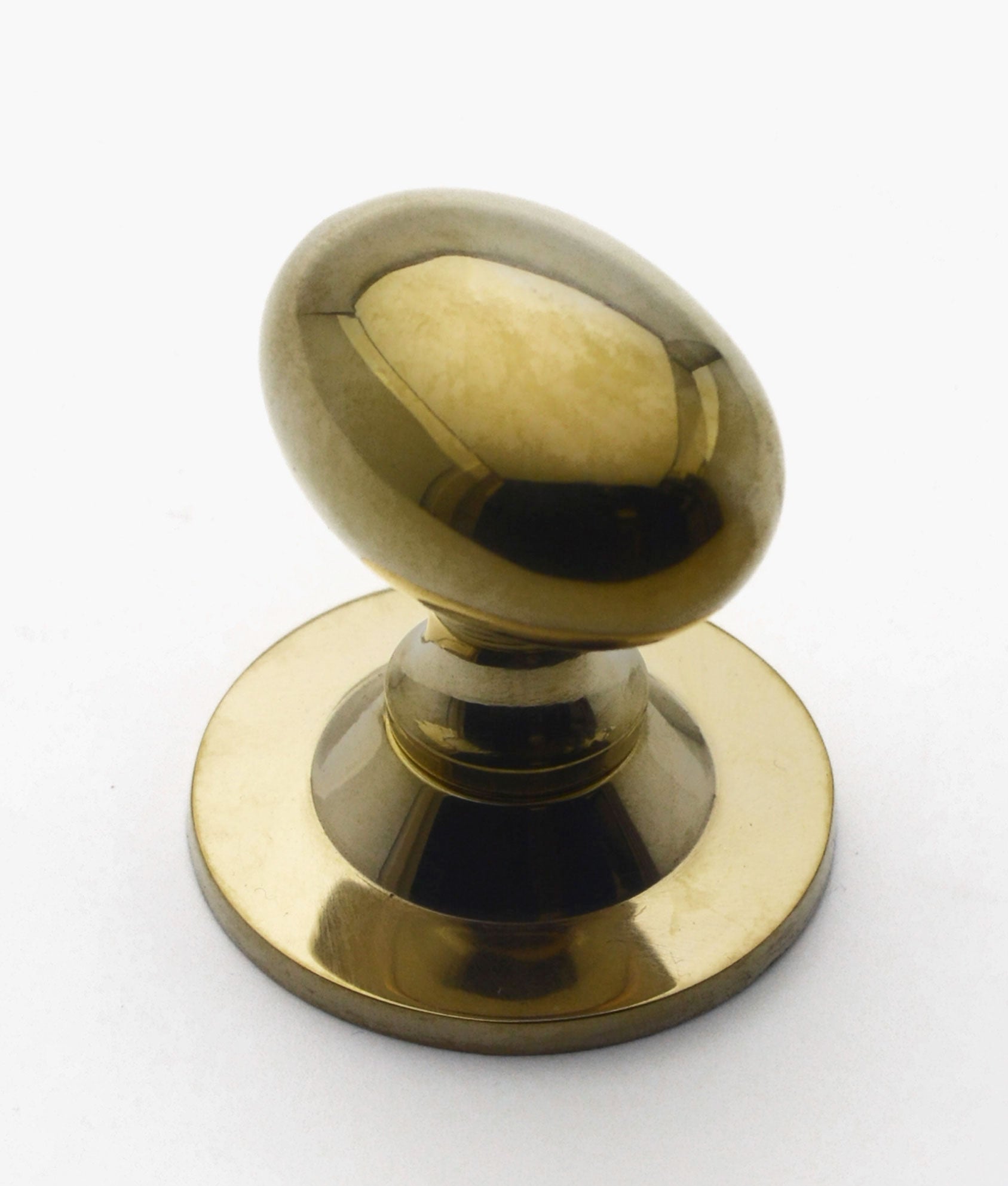 Unlacquered Polished Brass Kinloch Oval Cabinet Knob