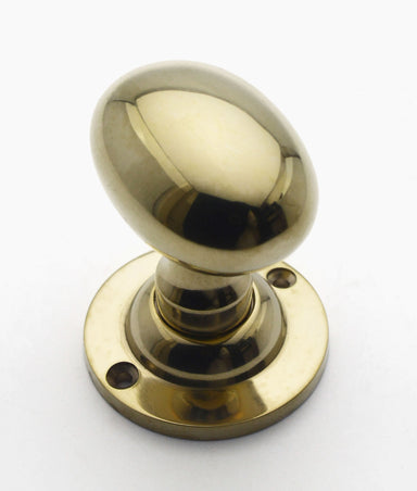Unlacquered Polished Brass Donatello Oval Mortice/Rim Knob