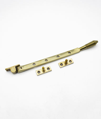 Unlacquered Polished Brass Reeded Casement Stay