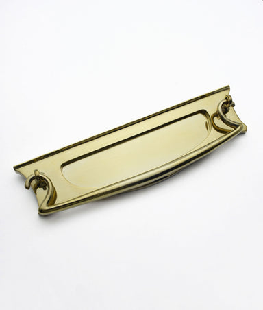 Unlacquered Polished Brass Marconi Letter Plate with Knocker
