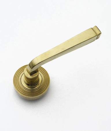Unlacquered Polished Brass McMaster Lever on Rose