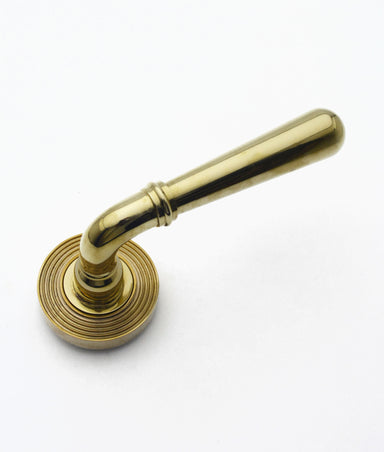 Unlacquered Polished Brass Romulus Lever on Rose