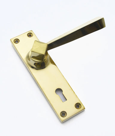 Unlacquered Polished Brass Templeton Lever on Plate