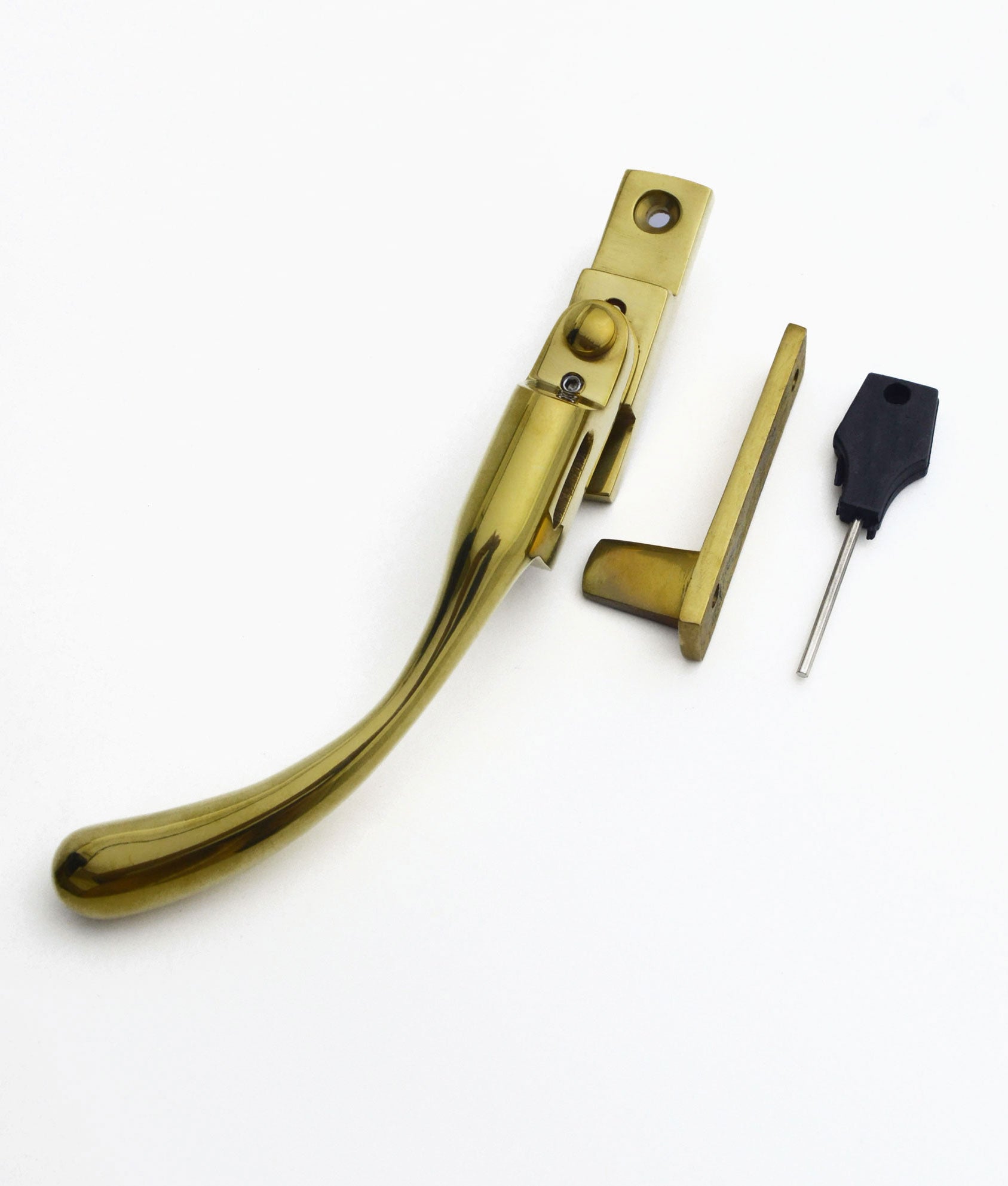 Unlacquered Polished Brass Ball End Night Vent Locking Fastener