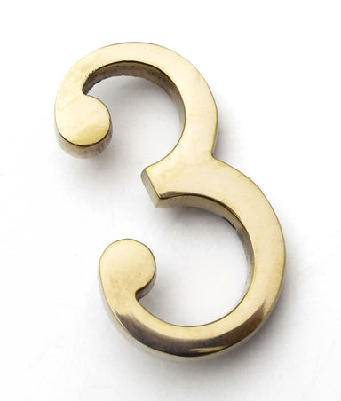 Unlacquered Polished Brass Kluane Pin Fix Numeral