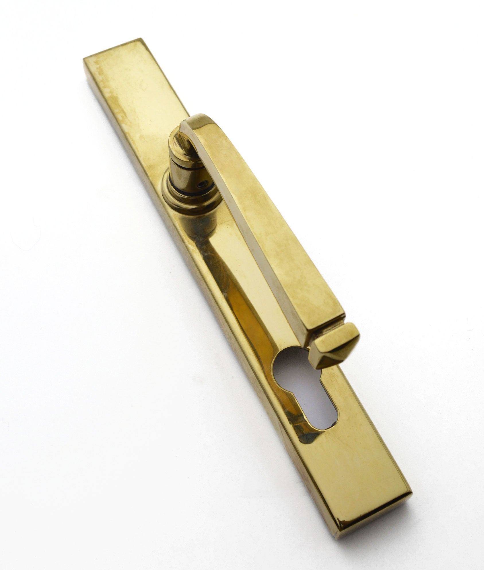Unlacquered Polished Brass McMaster Multi Point Lever on Plate
