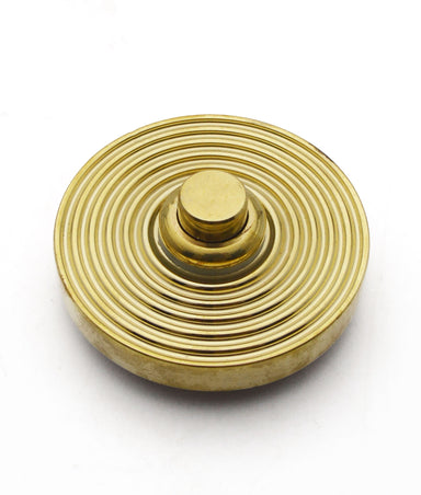 Unlacquered Polished Brass Reeded Bell Push