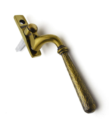 Unlacquered Polished Brass Silverwood Hammered Espagnolette Handle