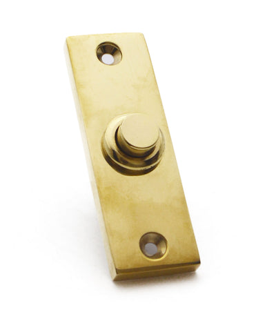 Unlacquered Polished Brass Dewey Rectangular Bell Push