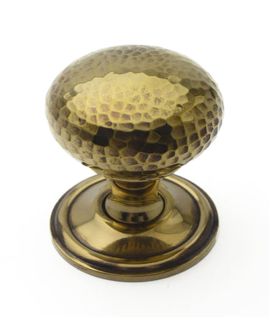 Unlacquered Polished Brass Silverwood Hammered Cupboard Knob