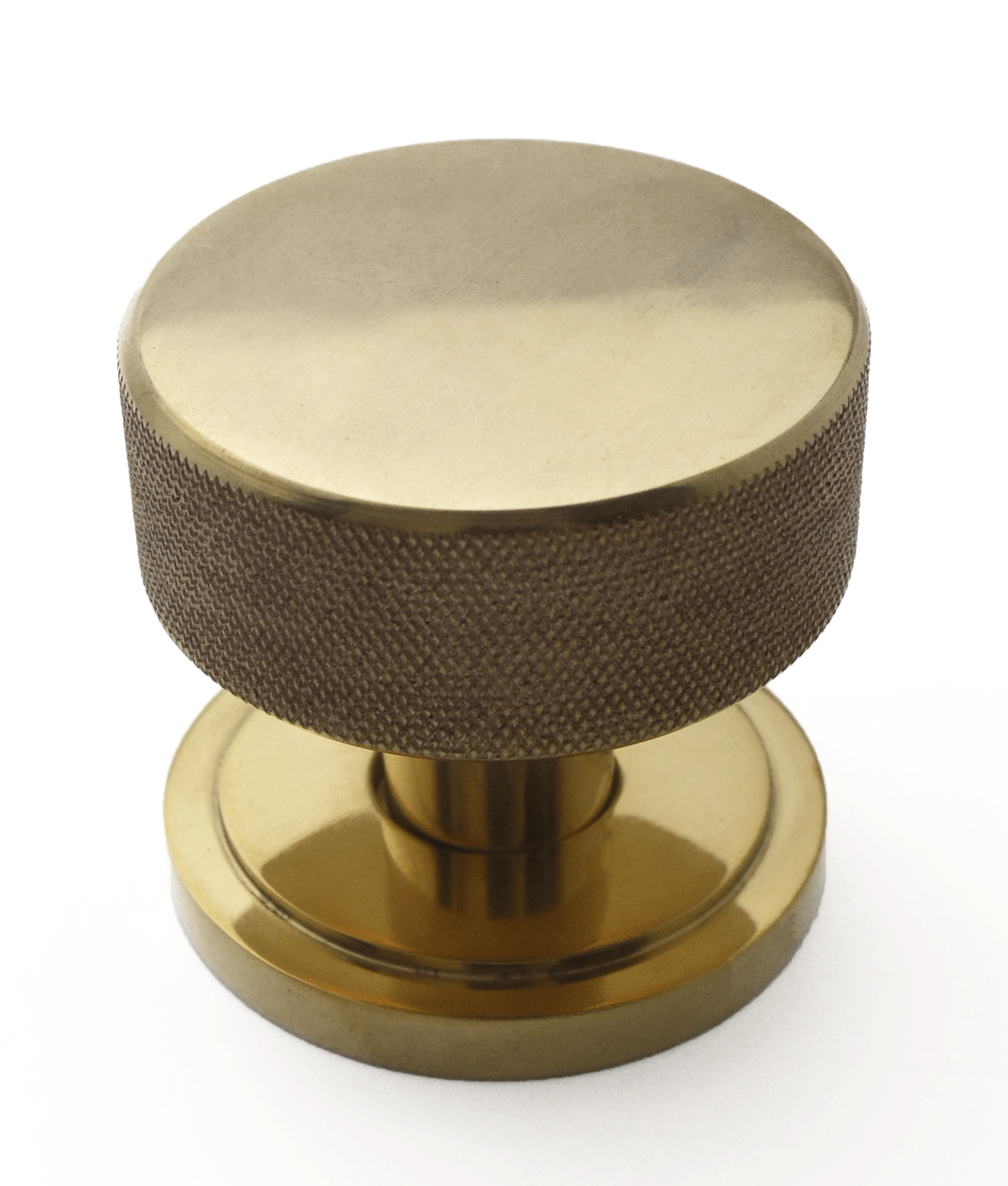 Unlacquered Polished Brass Tremar Knurled Mortice/Rim Knob