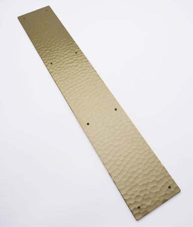 Solid Brass Hammered Push Plate 5mm Thick