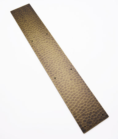 Solid Brass Hammered Push Plate 5mm Thick (Large)