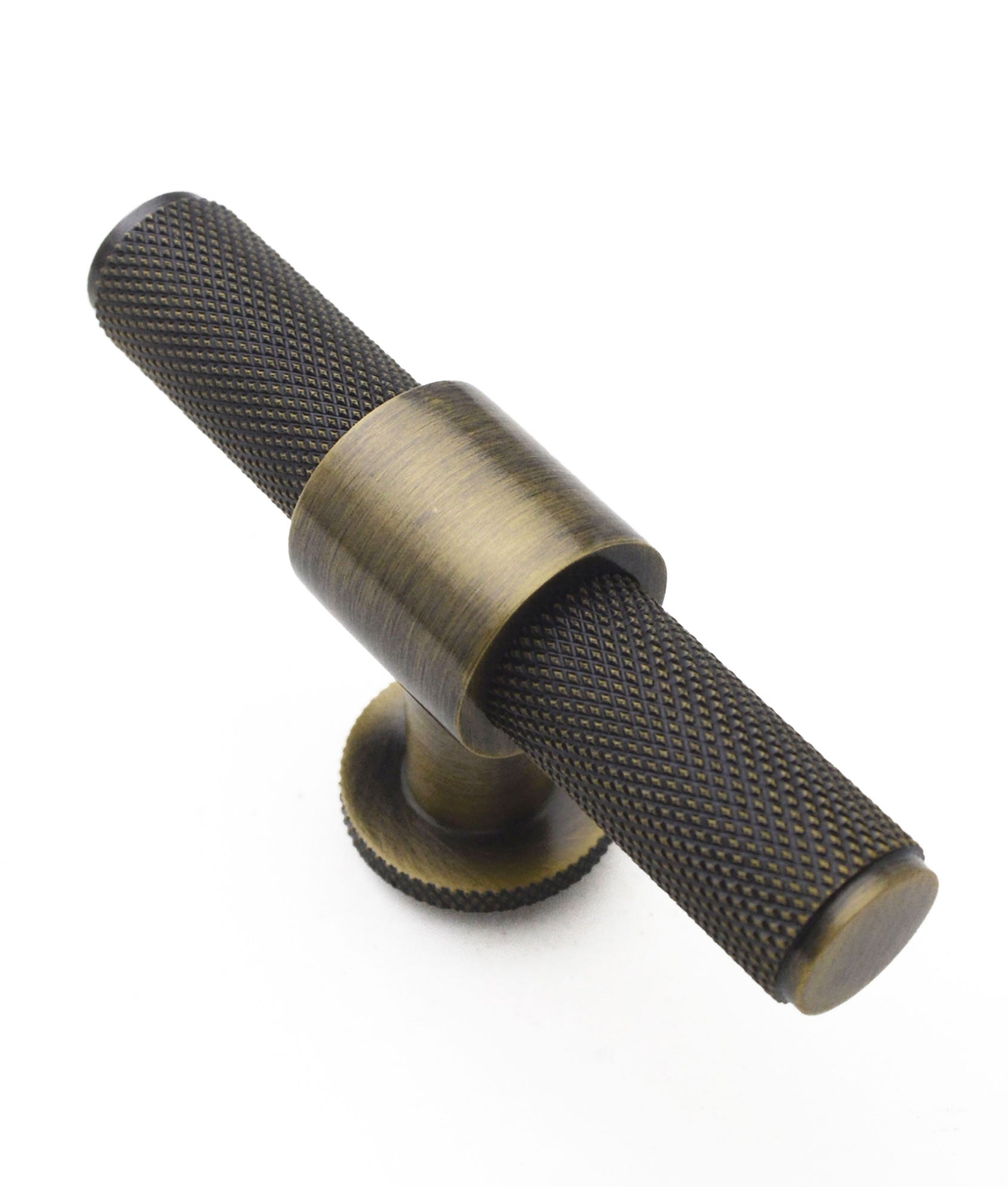 Wanamaker Knurled T-Bar Cabinet Pull Handle, 14mm Bar