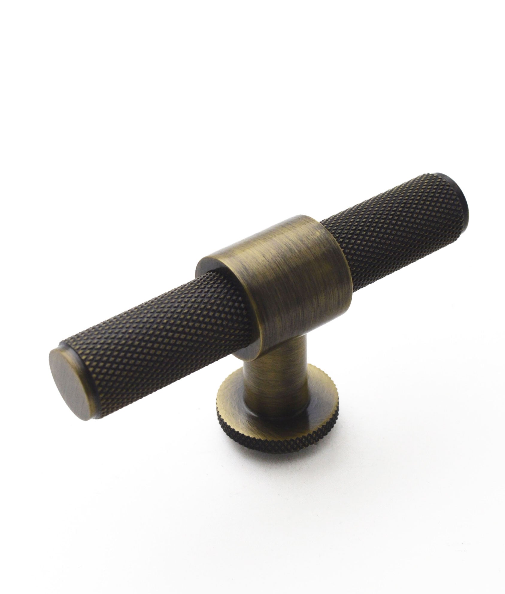 Wanamaker Knurled T-Bar Cabinet Pull Handle, 14mm Bar