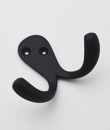 Cullen Matt Black Double Coat Hook