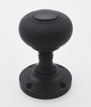 Dinnet Reeded Matt Black Mortice Knob
