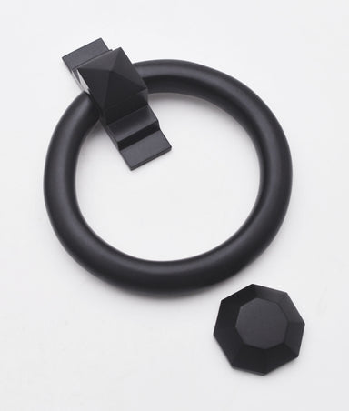 Longtown Ring Matt Black Door Knocker