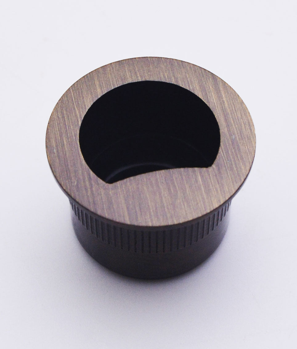 Cadiz Pocket Door Tubular Privacy Kit c/w Round Flush Pulls