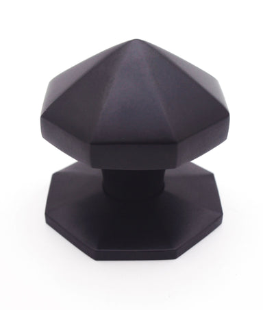 Octagonal Matt Black Centre Door Knob