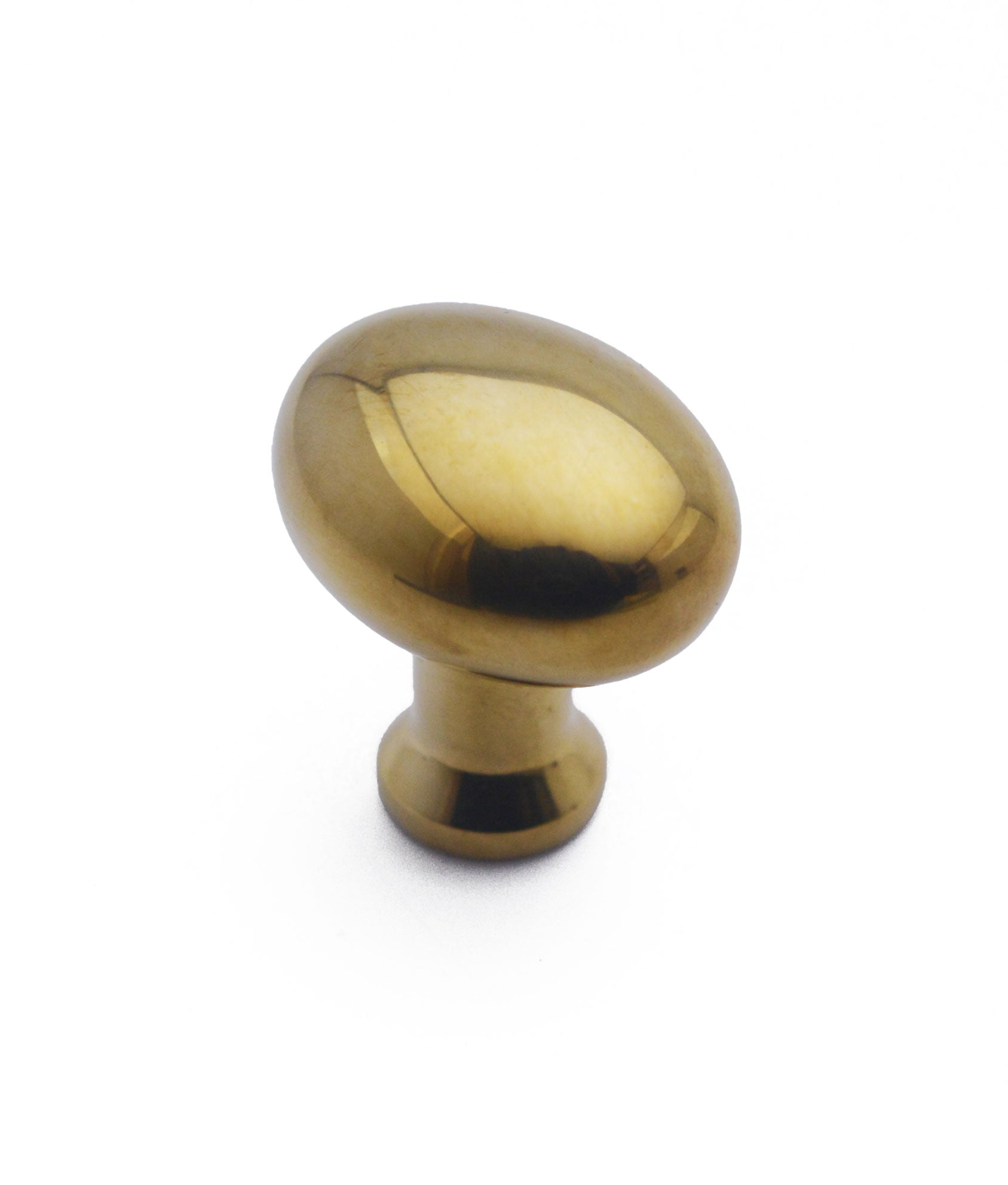 Unlacquered Polished Brass Aspen Oval Cupboard Knob