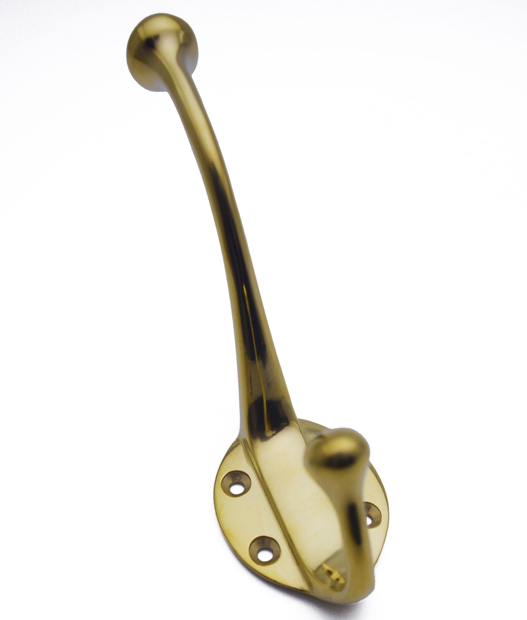 Unlacquered Polished Brass Traditional Hat & Coat Hook