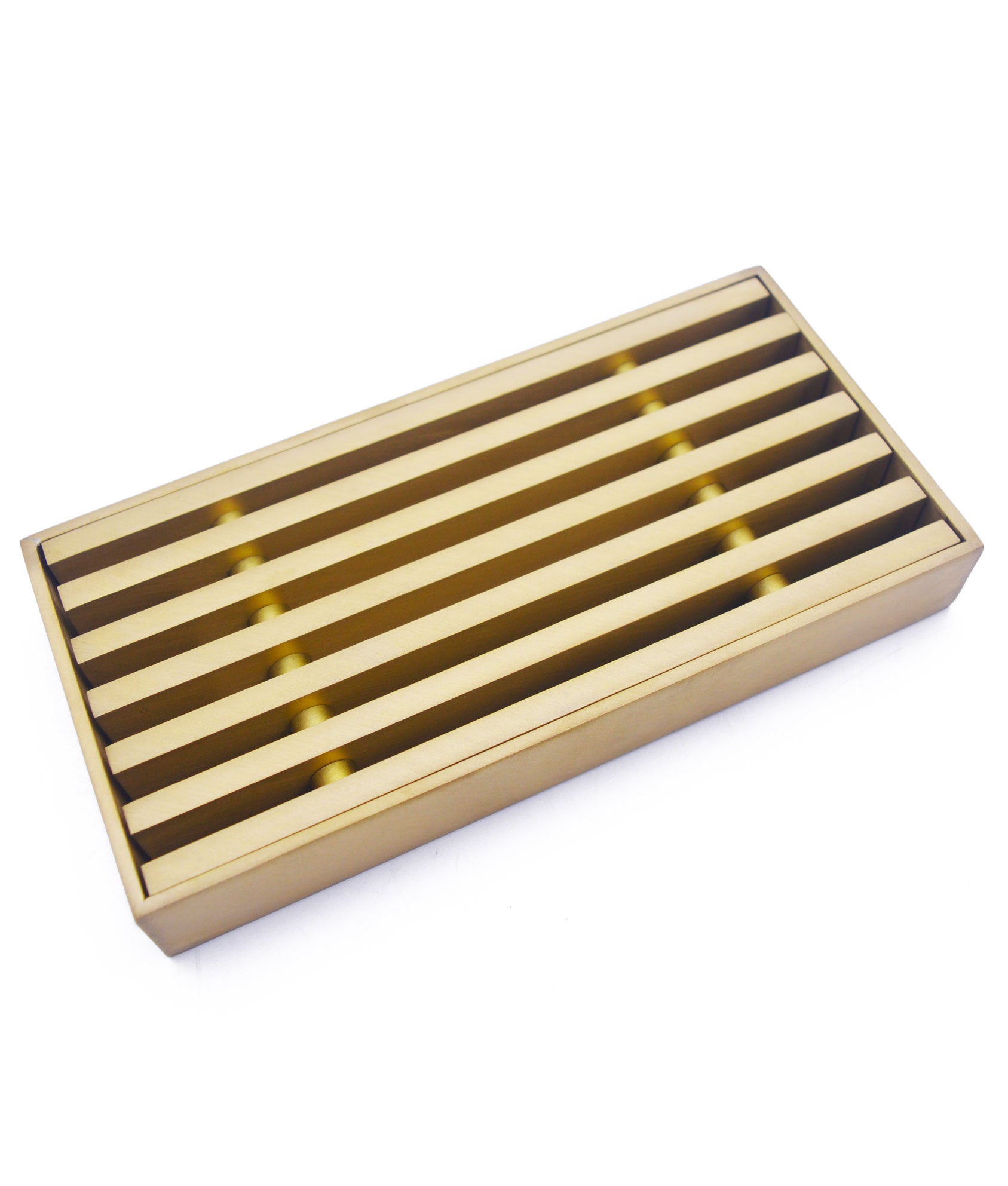 Solid Brass Framed Straight Removable Trench Heater Grille