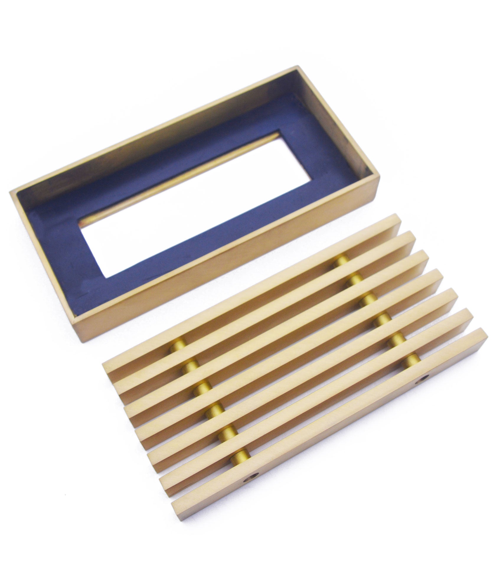 Solid Brass Framed Straight Removable Trench Heater Grille