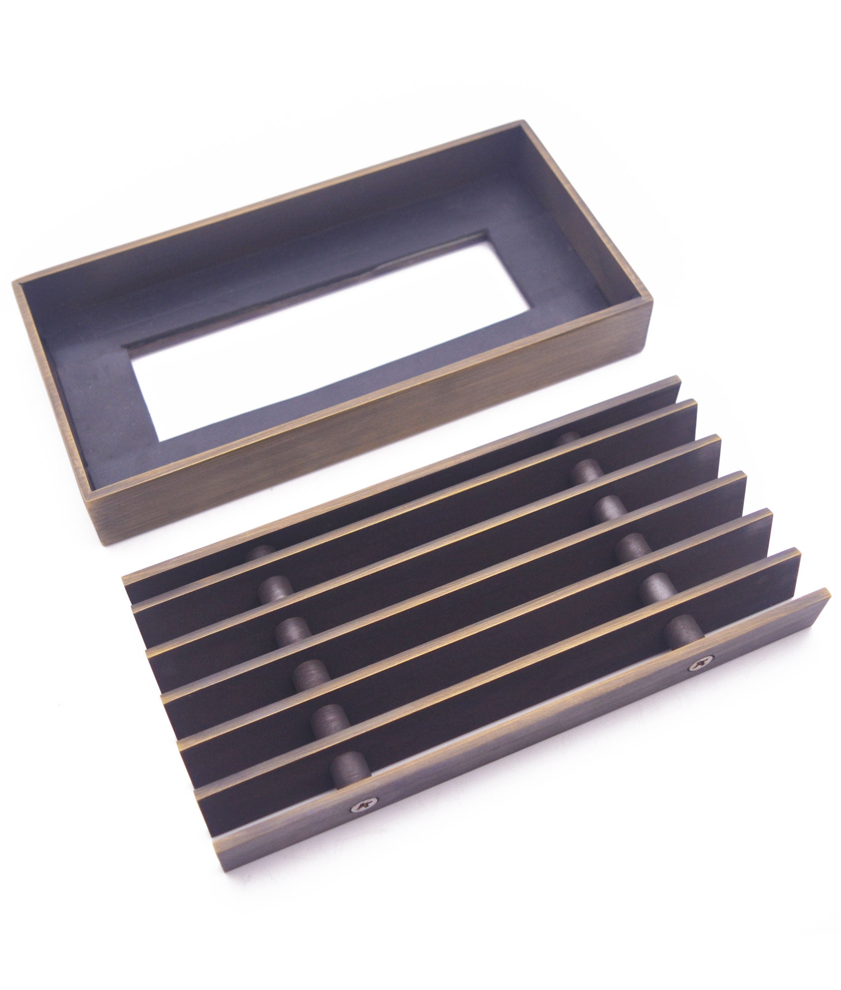 Solid Brass Framed 15° Deflection Removable Trench Heater Grille