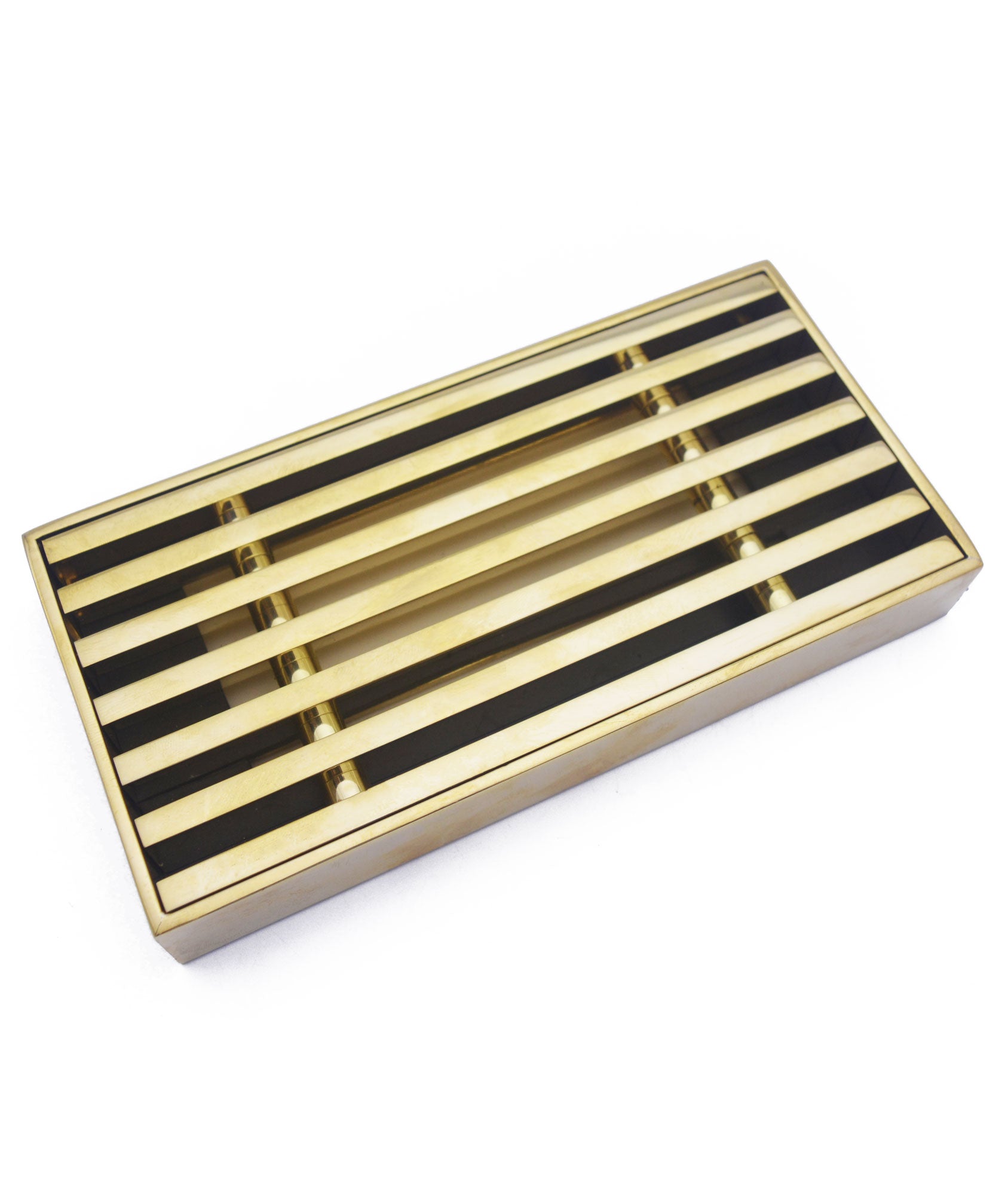 Solid Brass Framed Straight Removable Trench Heater Grille