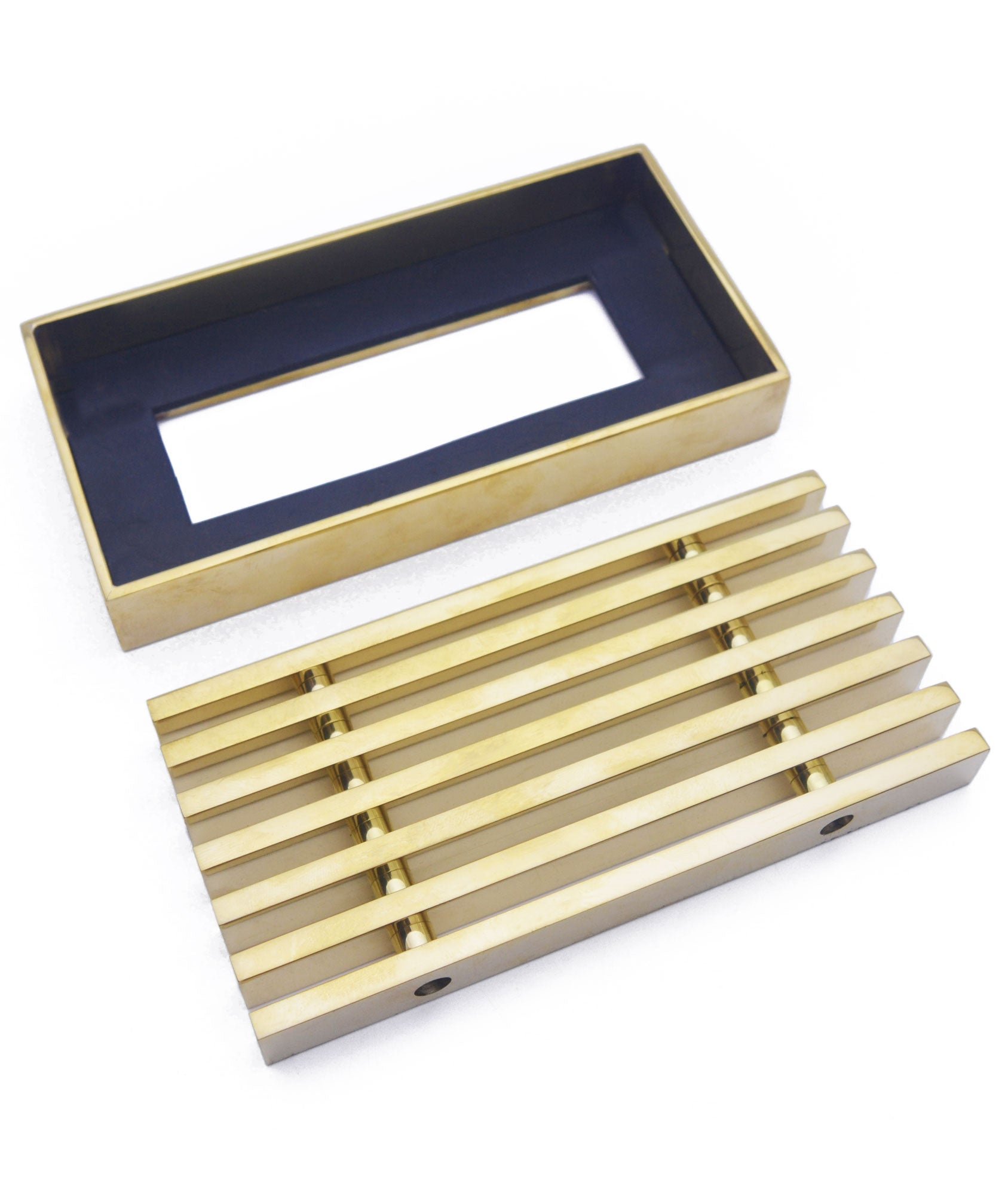 Solid Brass Framed Straight Removable Trench Heater Grille