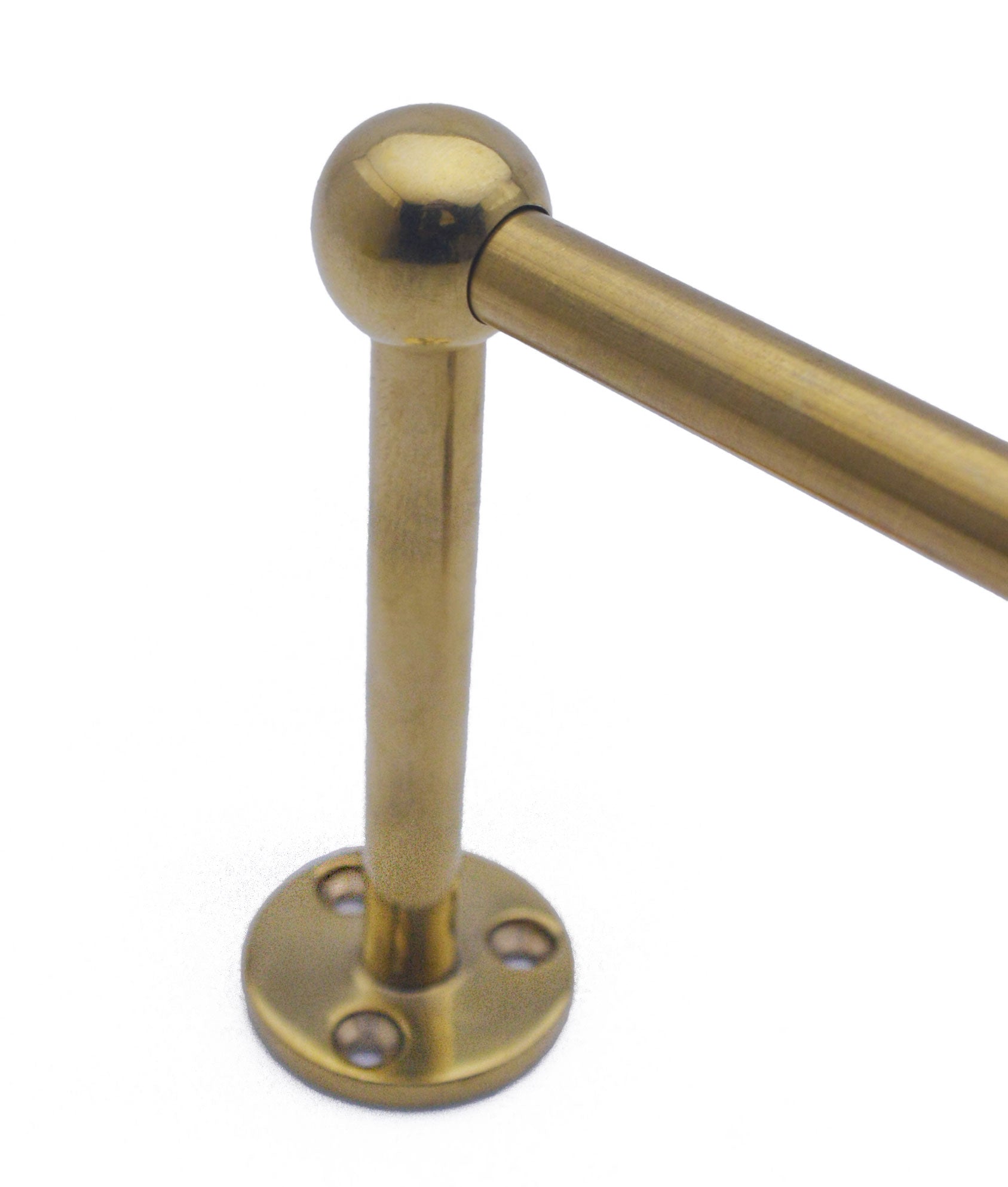 9mm Tall Solid Brass Fiddle Rail End Bracket