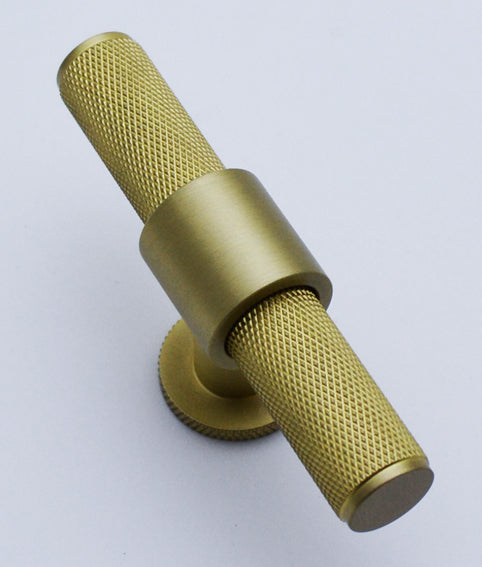 Wanamaker Knurled T-Bar Cabinet Pull Handle, 14mm Bar