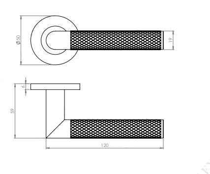 Denham Mitred Knurled Lever On Rose