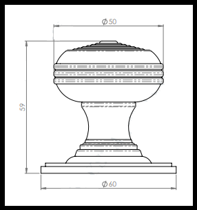 Denham Reeded Mortice Door Knob