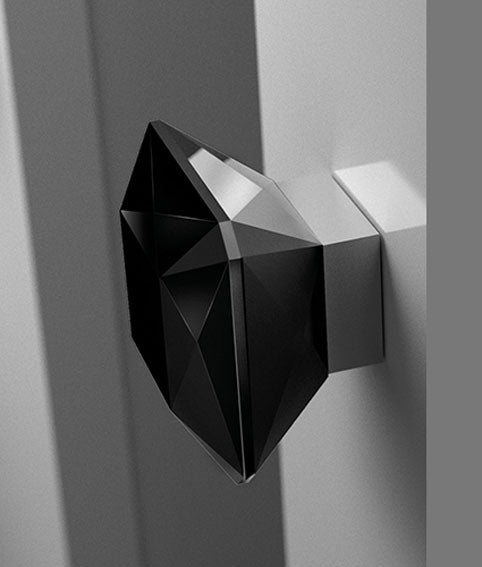 Quadro Crystal Cupboard Knob (Opal Black)