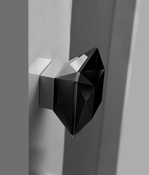 Quadro Crystal Cupboard Knob (Opal Black)