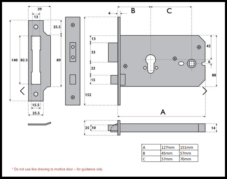 Horizontal Euro Profile Lock (Heavy Sprung)