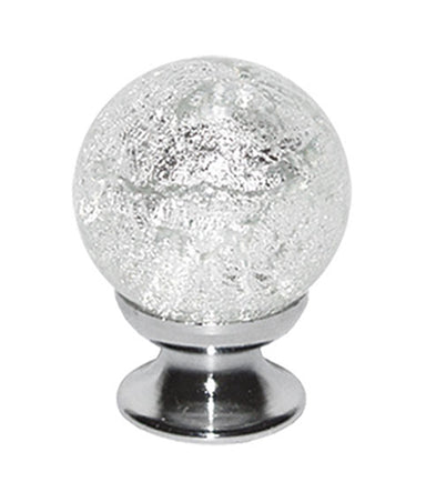 Murano Glass Cupboard Knob (Silver Leaf)