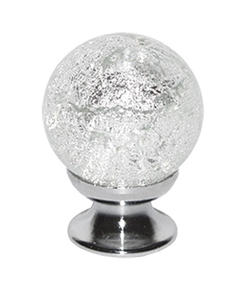 Murano Glass Cupboard Knob (Silver Leaf)