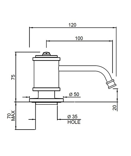 Oswald Deck Mounted Soap Dispenser
