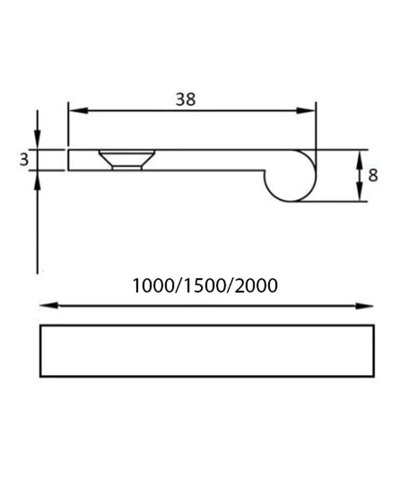 Knurled Edge Pull To Suit 19mm Doors