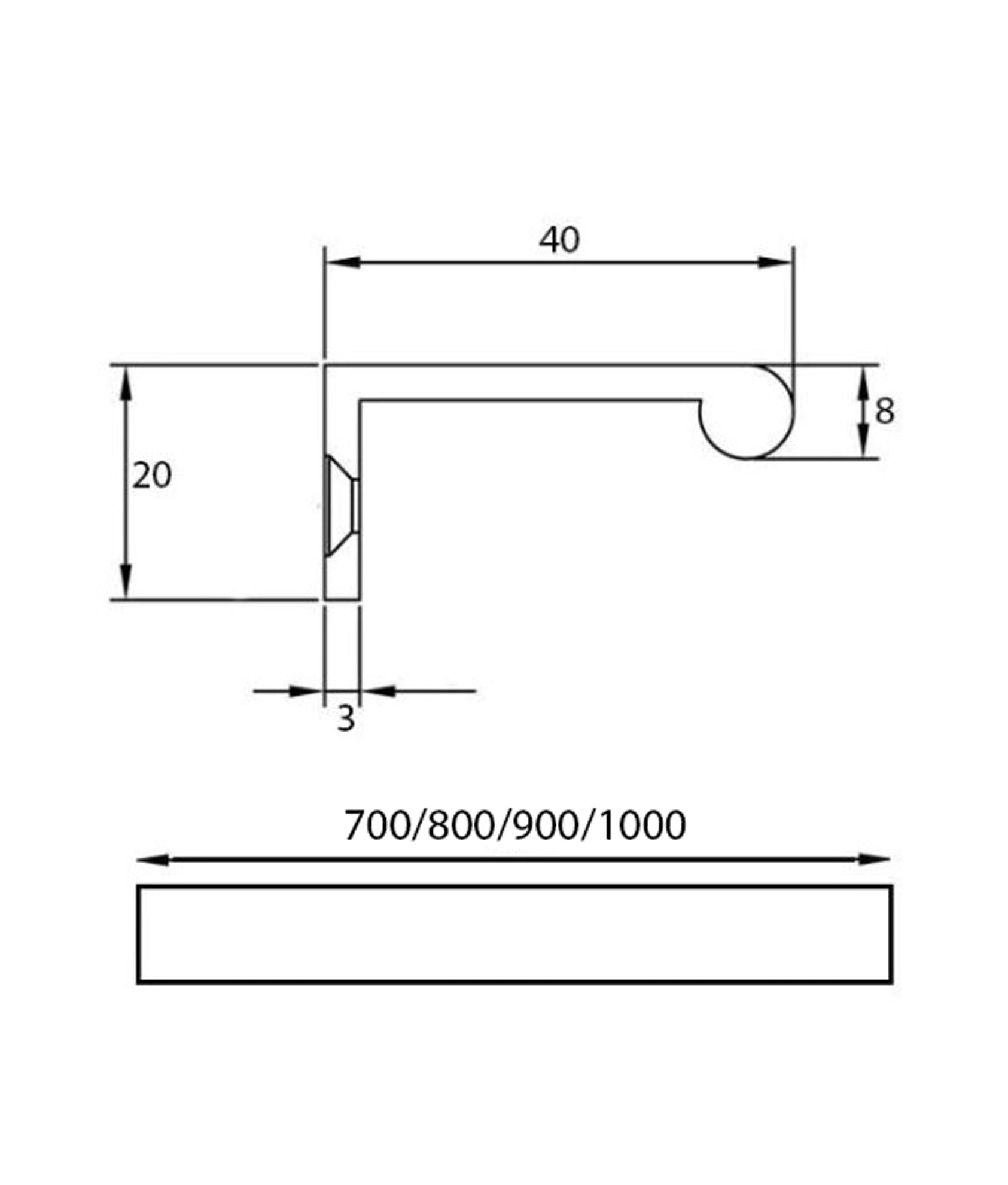 Rounded Edge Cabinet Pull Handle To Suit 19mm Doors