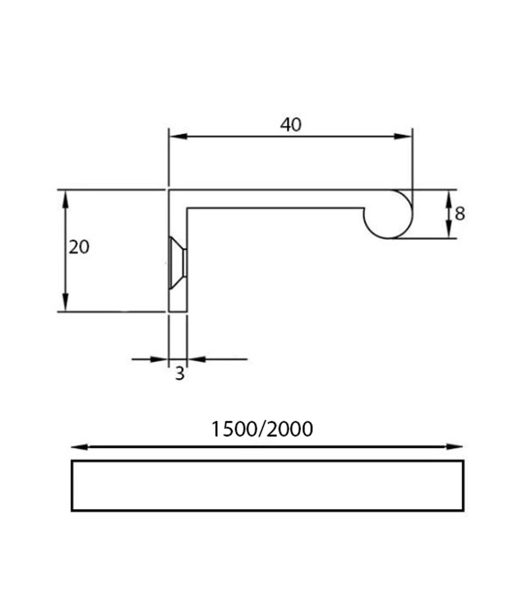 Rounded Edge Cabinet Pull Handle To Suit 19mm Doors