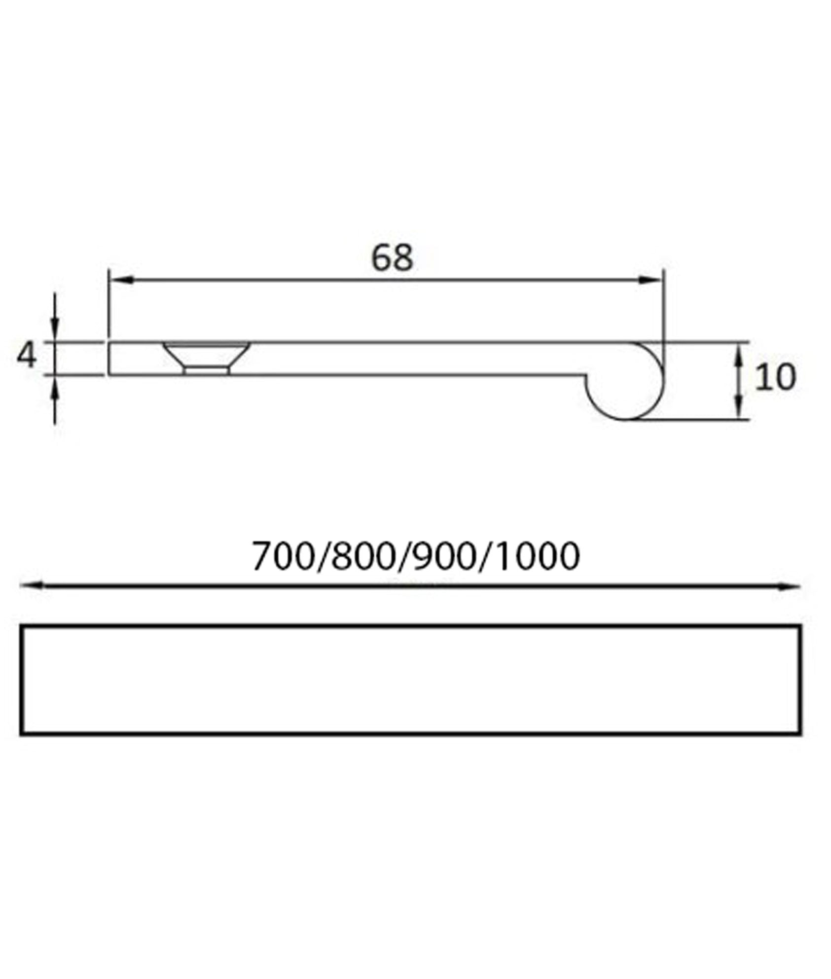 Rounded Edge Pull Handle To Suit 44mm Doors