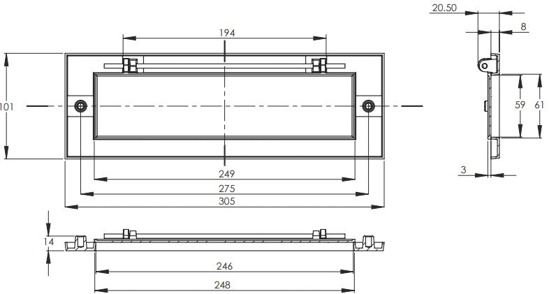 Unlacquered Polished Brass Aldrin Letter Plate