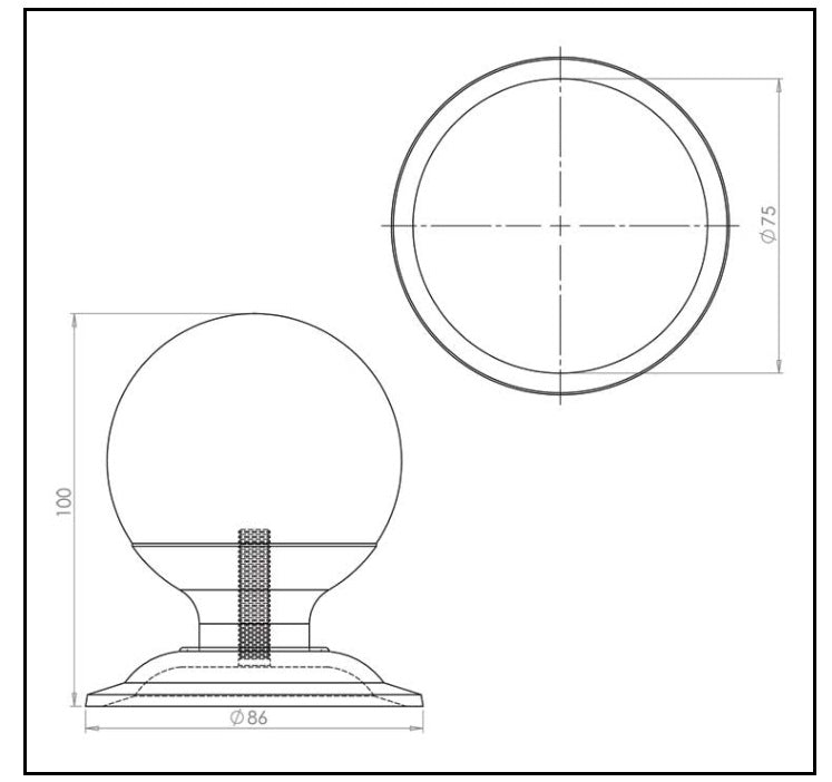 Ball Centre Door Knob on Relieved Plate