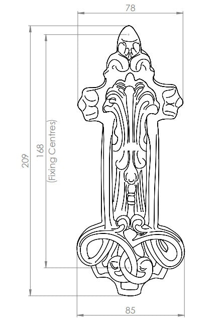 Black Wrought Iron Fancy Door Knocker