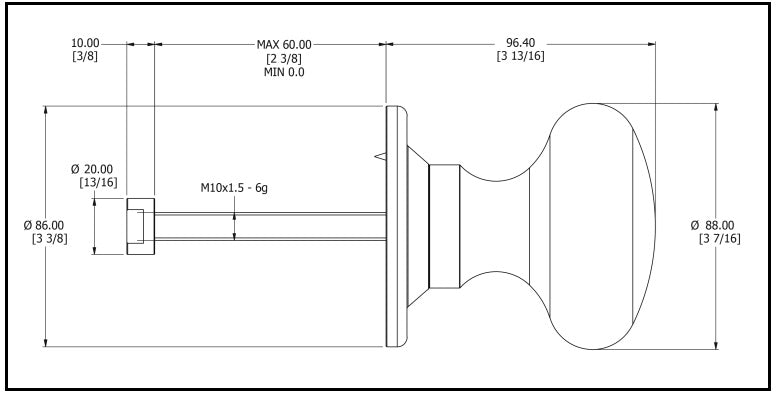 Cronos Centre Door Knob