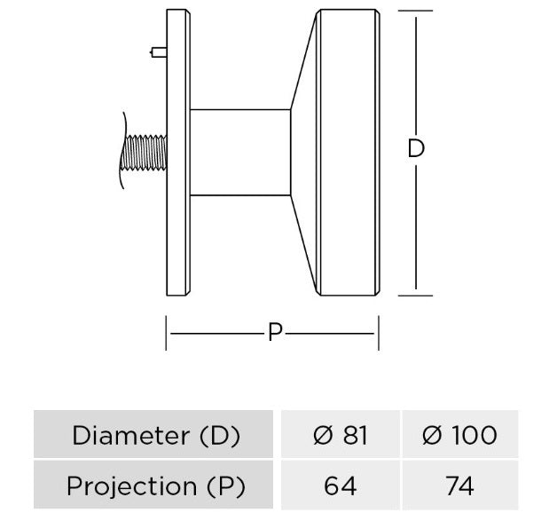 Dante Knurled Centre Door Knob